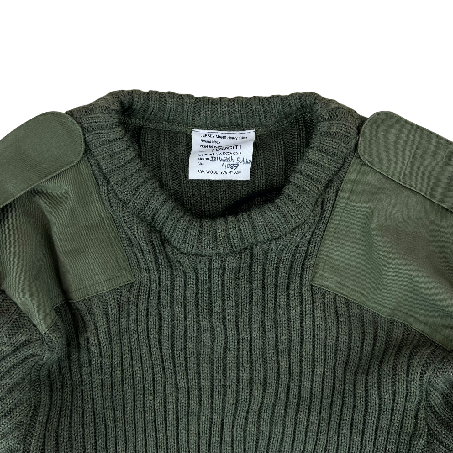 British Army Olive Green Pullover Jumper - Large