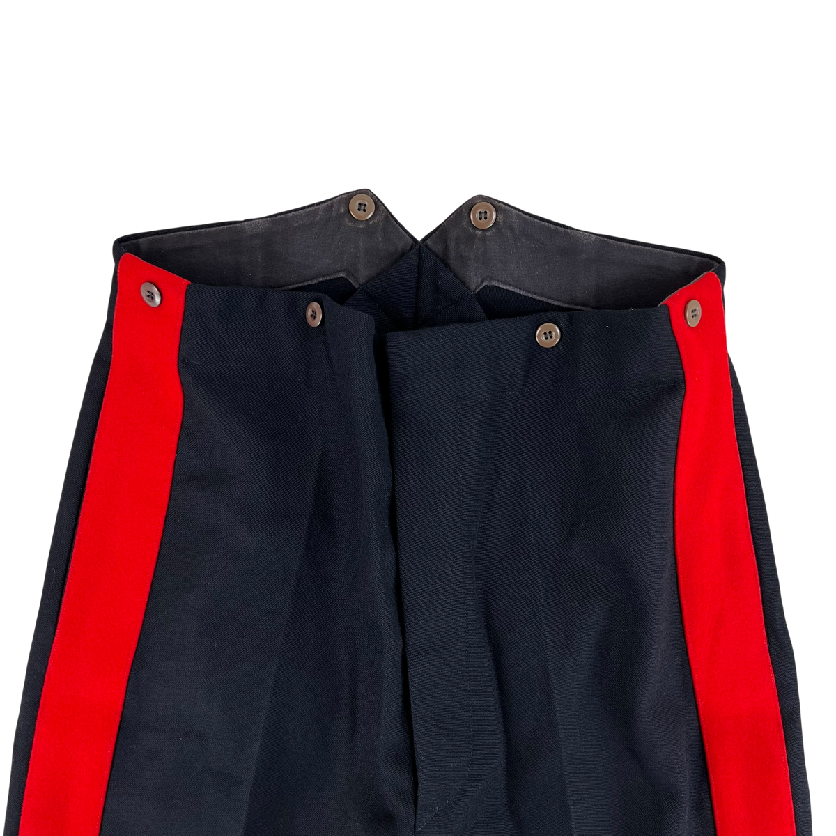 British Army Footguards Officers' Black Red Stripe Trousers - W34 L29.5