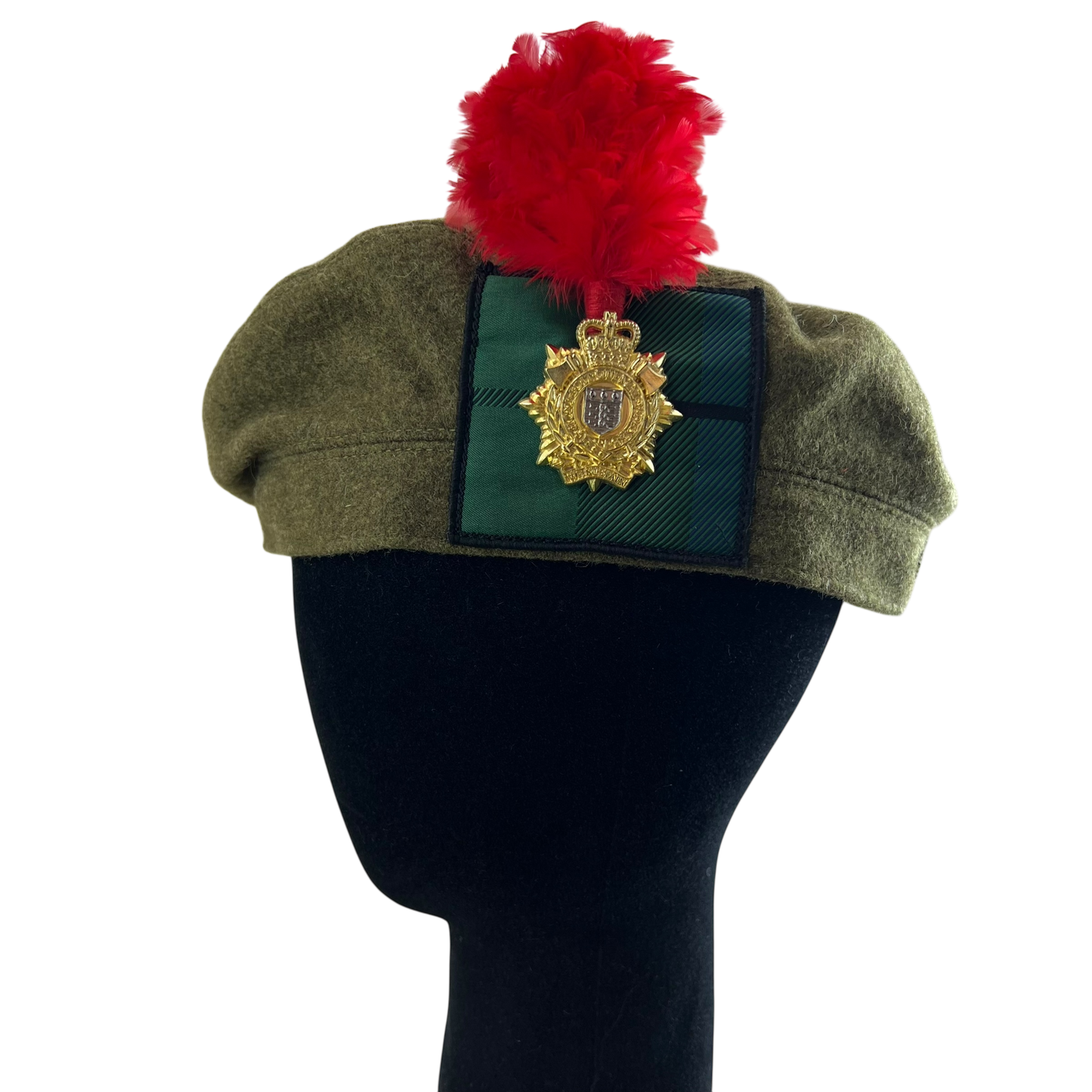 British Army Tam o Shanter w/ Badge & Plume - Royal Logistic Corps - Medium