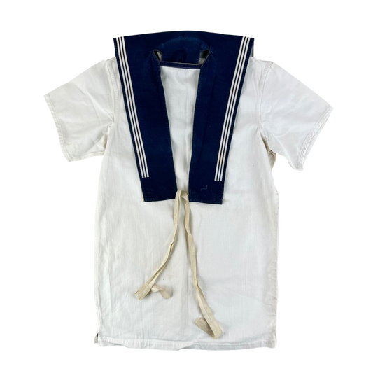 British Royal Navy 40s Class II White Jumper Sailor's Top - Medium