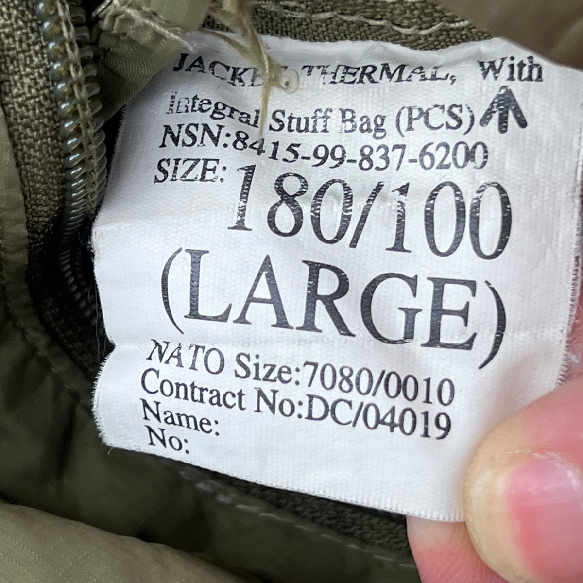 British Army Thermal Buffalo Jacket - Large