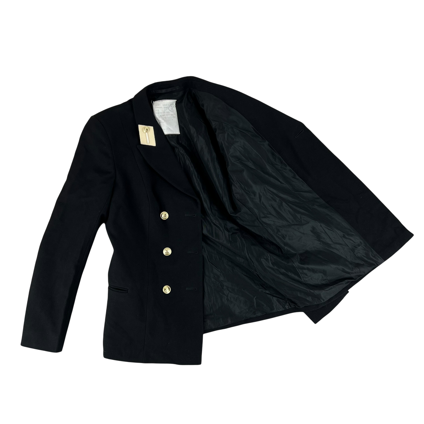 British Royal Navy Women's WRNS Diagonal Serge Black Blazer - Medium 178/100