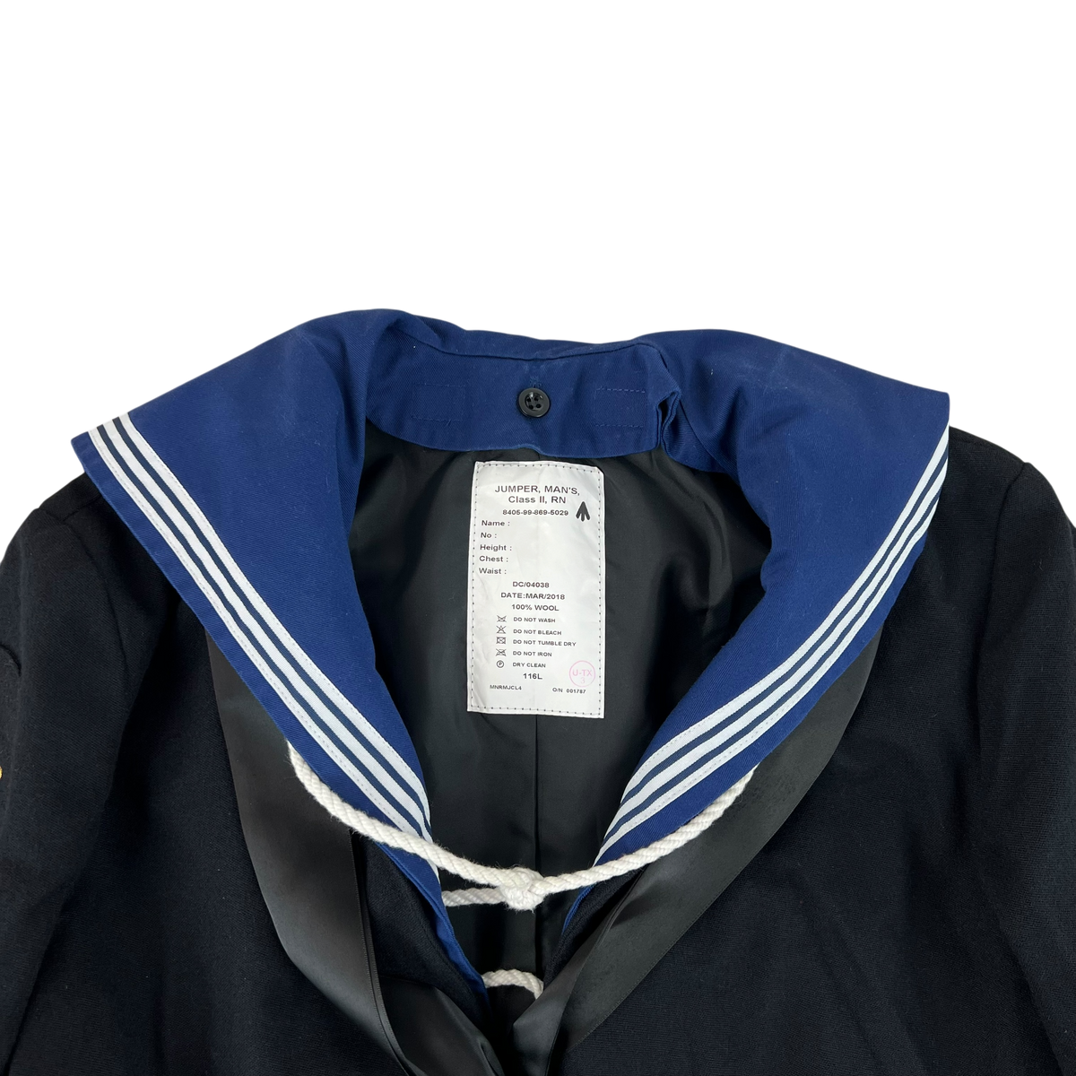 British Royal Navy Class II Jumper Sailor's Top - Large 116L