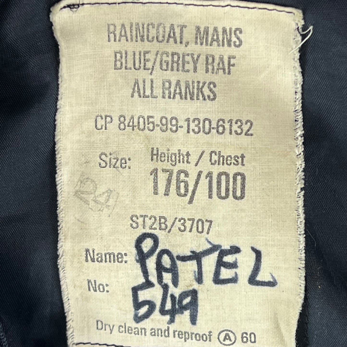 British Royal Air Force Raincoat Trench Coat - Medium 176/100