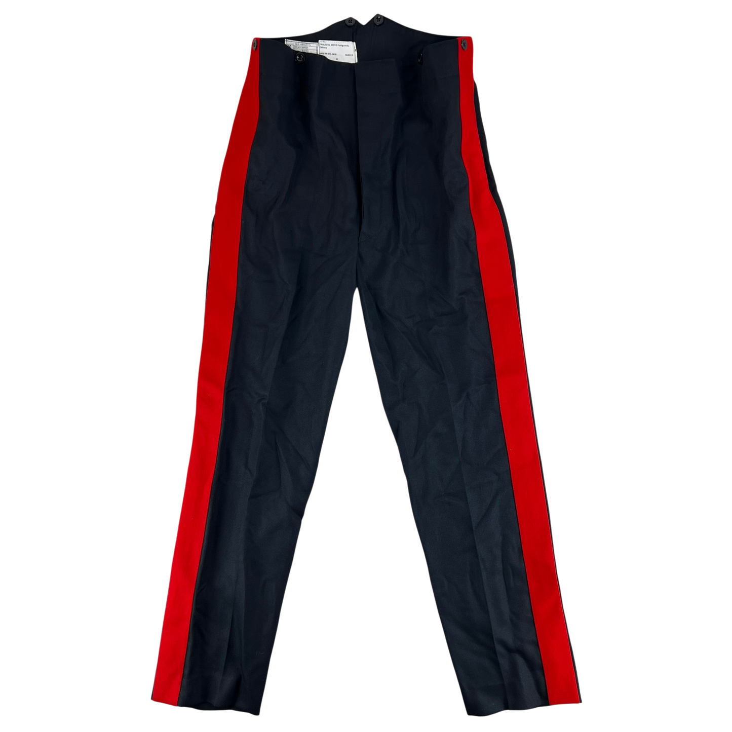 British Army Footguards Officers' Black Red Stripe Trousers - W36 L32.5