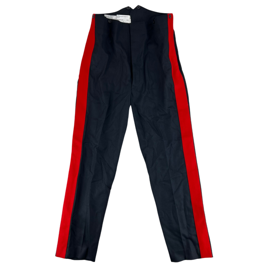 British Army Footguards Officers' Black Red Stripe Trousers - W36 L32.5