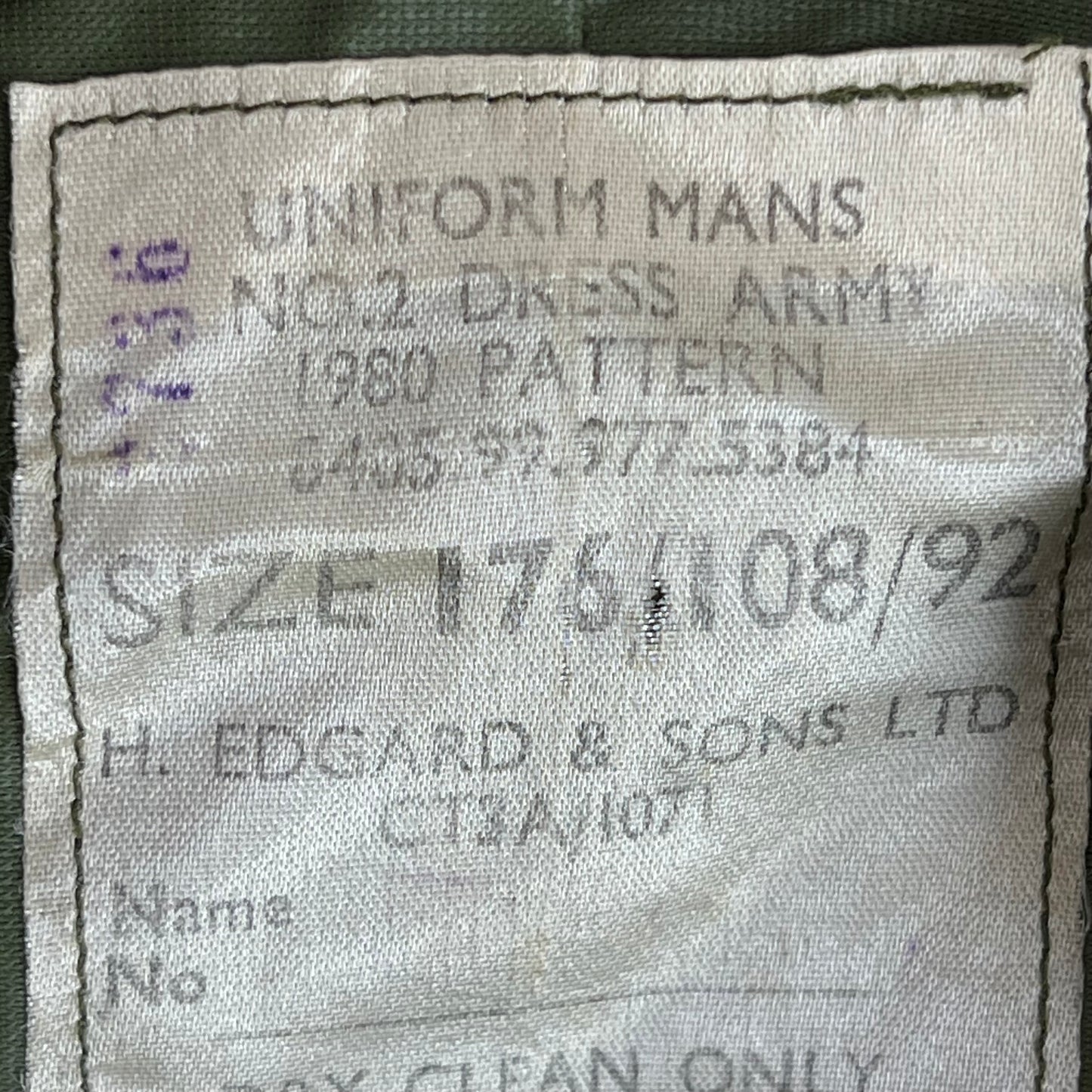 British Army 1980 Pattern No. 2 Olive Green Dress Jacket - Royal Engineers - Large 176/108
