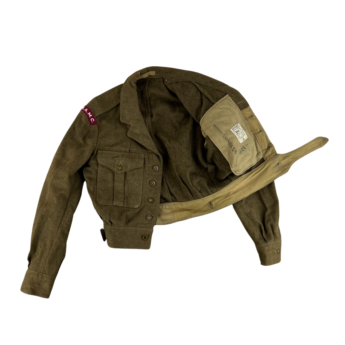 British Army 50s Khaki Ike 1949 Pattern Battle Dress Jacket - RAMC - Small SIZE 7