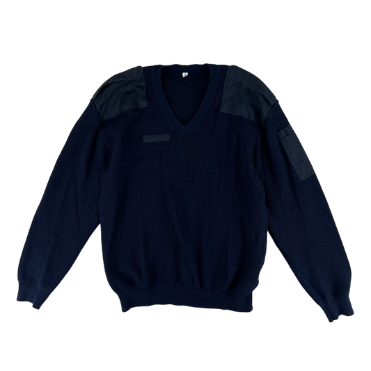 Dutch Navy Blue V Neck Pullover Jumper - X Large