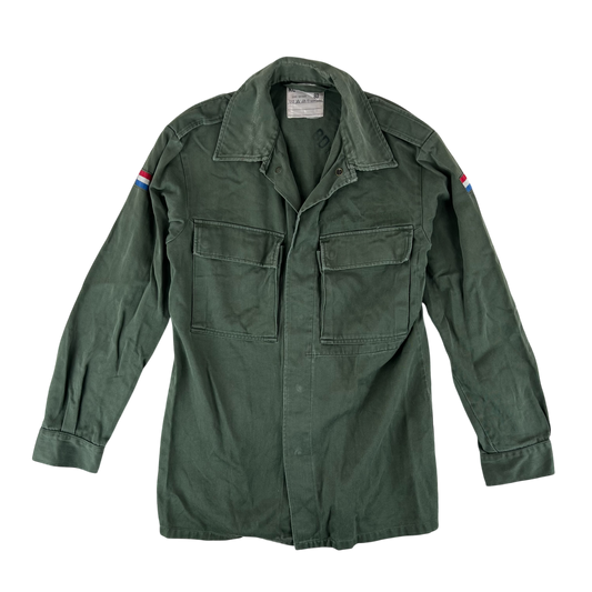Dutch Army 70s Field Shirt Jacket Green Long Sleeve - Small