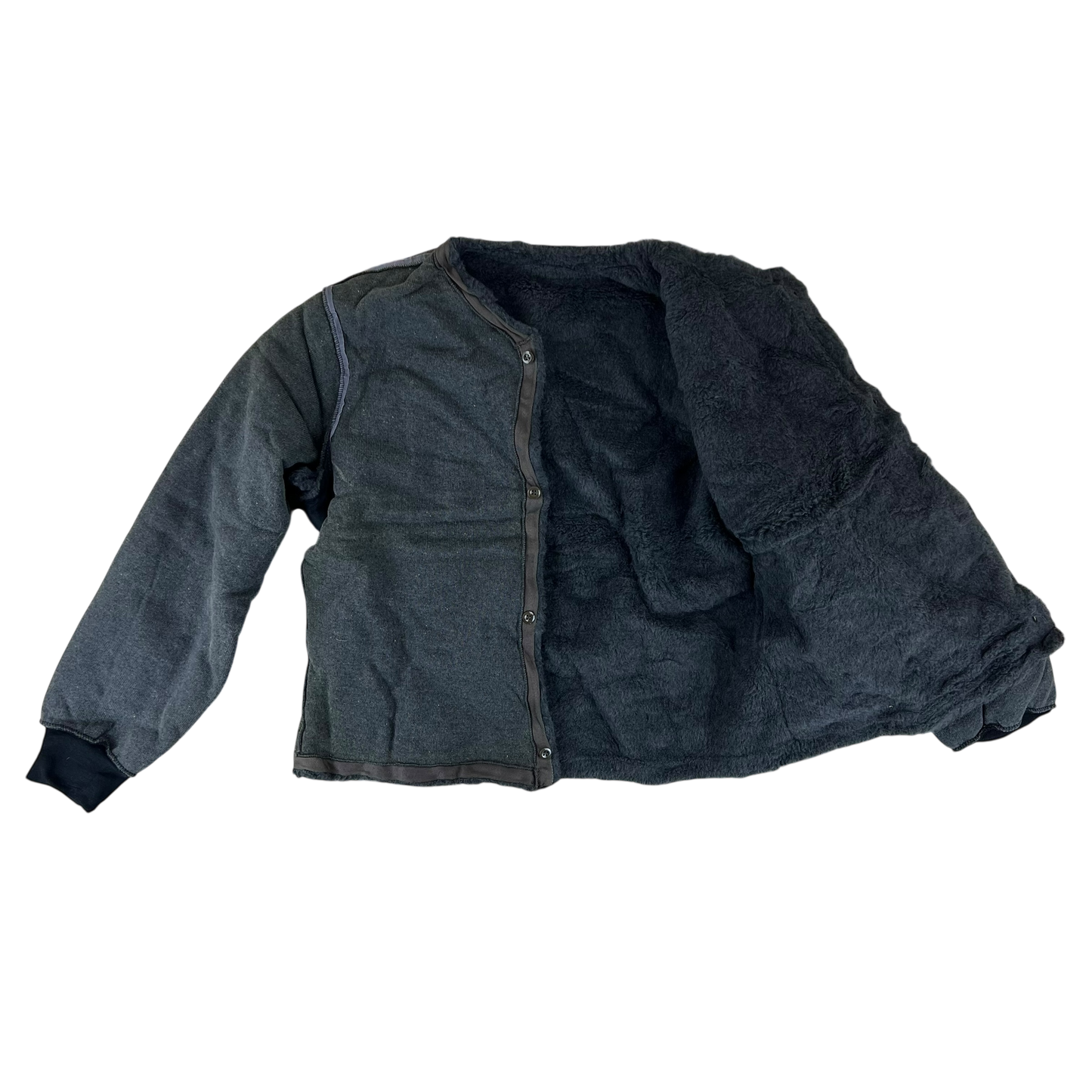 Czechoslovak Army Faux Fur Jacket Liner Cardigan M85 - Large