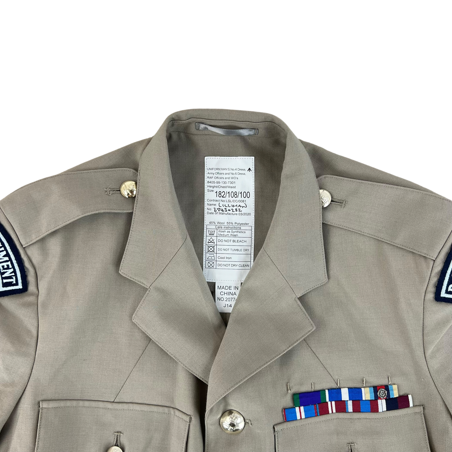 British RAF No. 6 Tropical Dress Jacket w/ Belt - Large 182/108