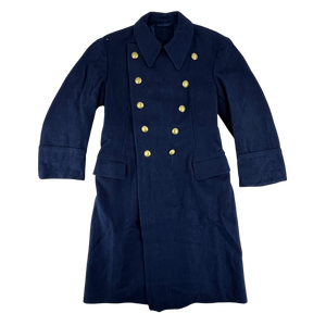 Romanian People's Navy 80s Blue Wool Greatcoat - Medium