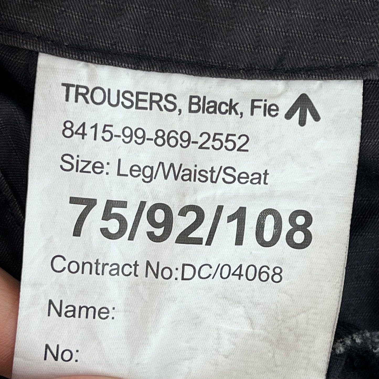 British Army SAS S95 Black Field Trousers - W36 L29