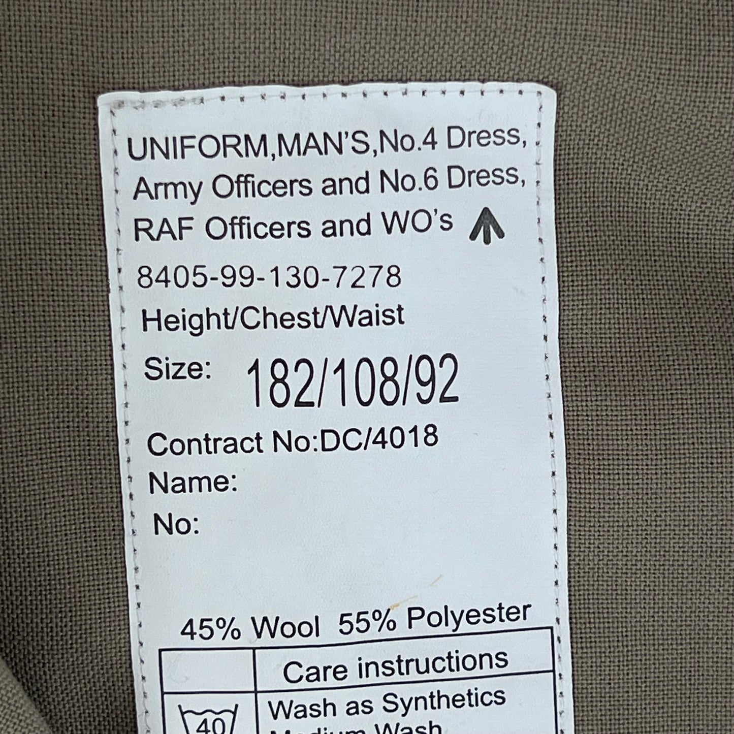British RAF No. 6 Tropical Dress Jacket w/ Belt - Large 182/108