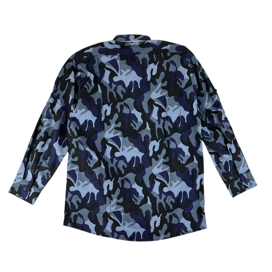 Romanian Army / Police M1990 Blue Leaf Camouflage Long Sleeve Shirt - Medium