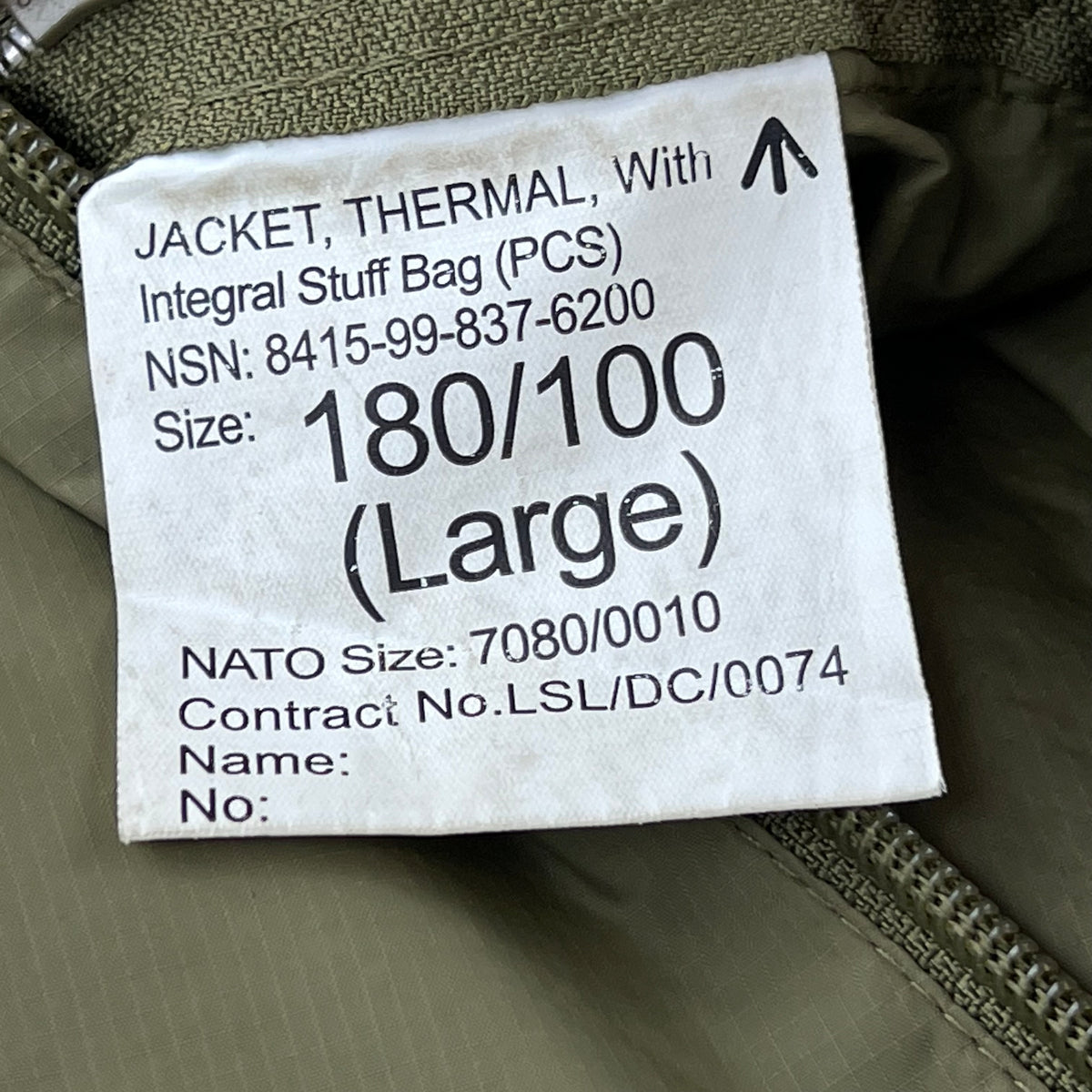 British Army Thermal Buffalo Jacket - Large