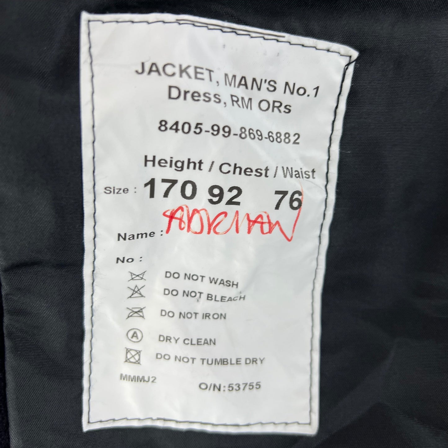 British Royal Marines No. 1 Dress Jacket - Small 170/92