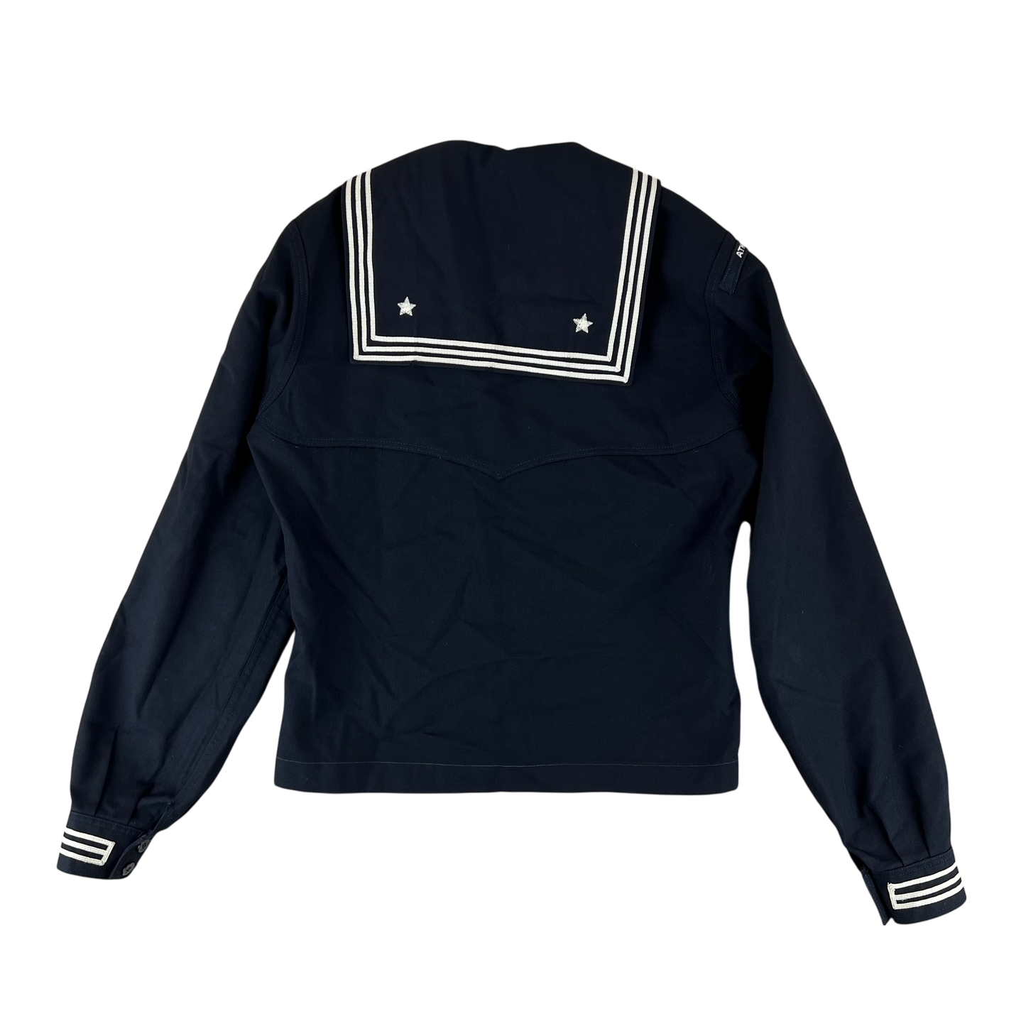 US Navy 60's Sailor's Black Blue Crackerjack Jumper Top - Medium 40XL