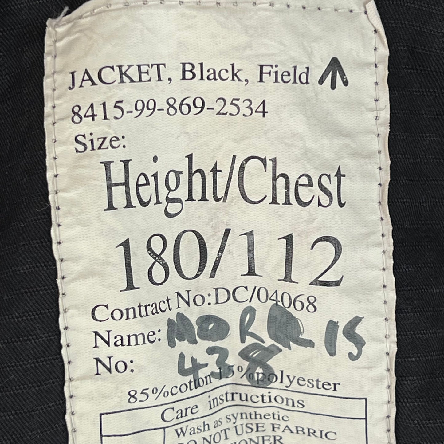 British Army SAS Police Black Field Jacket - Large 180/112