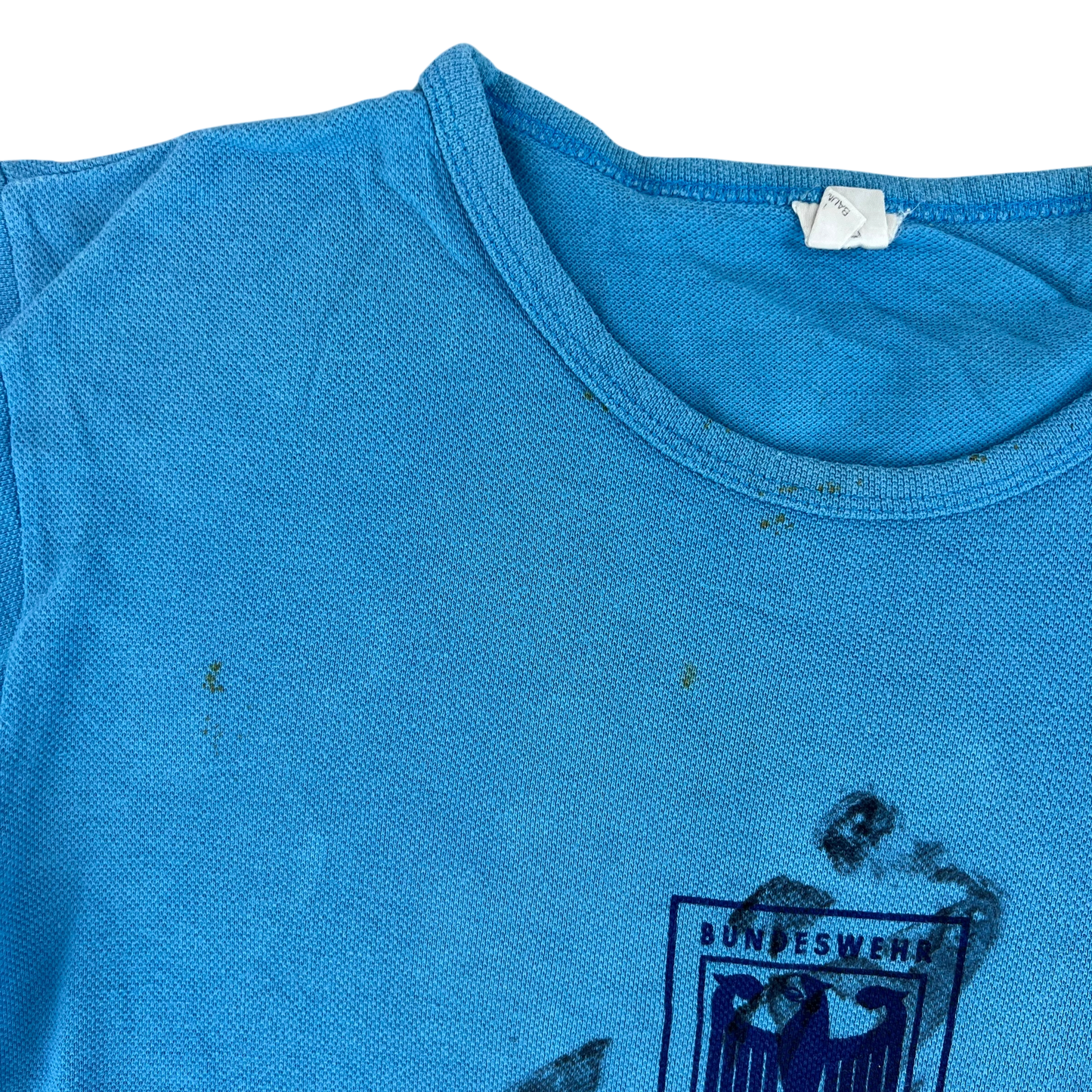 West German Army 70s Blue Training T Shirt - Small