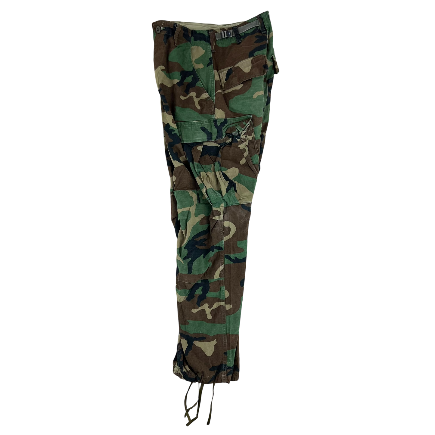 US Army Vintage M81 Woodland Camo Ripstop BDU Combat Trousers - W27.5 L32.5