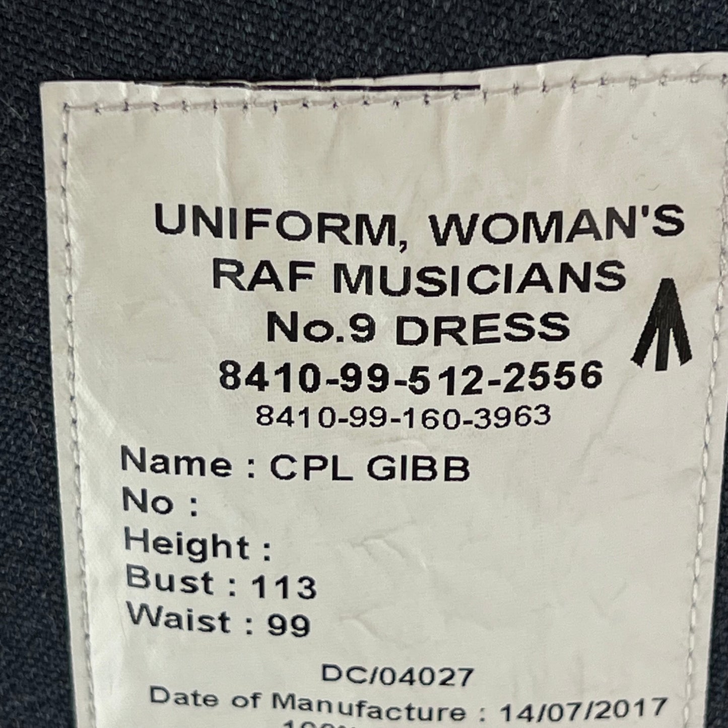 British Royal Air Force Women's No 9 Musician's Dress Jacket - Large