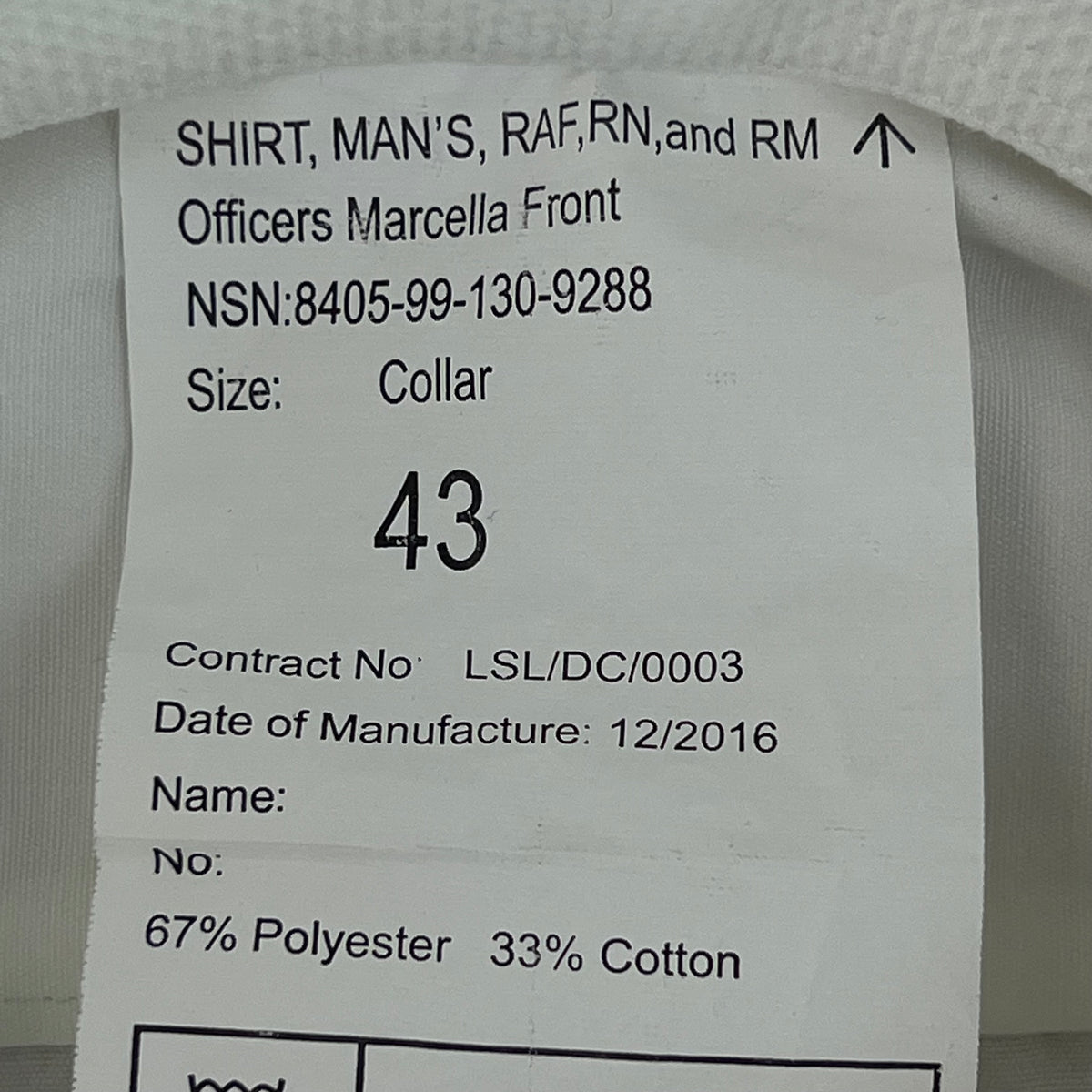 British Army White Marcella Mess Dress Shirt - X Large C43