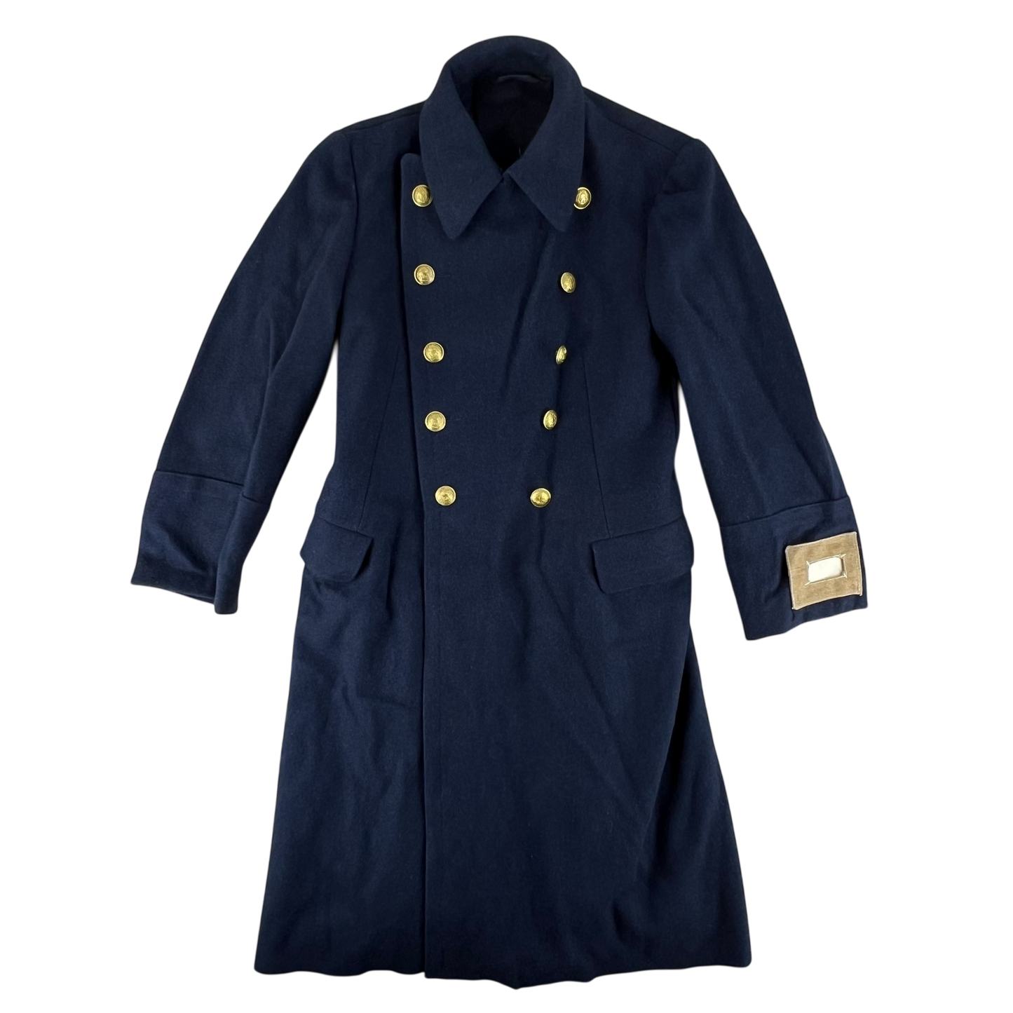 Romanian People's Navy 70s Blue Wool Greatcoat - Medium