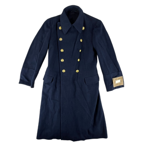 Romanian People's Navy 70s Blue Wool Greatcoat - Medium