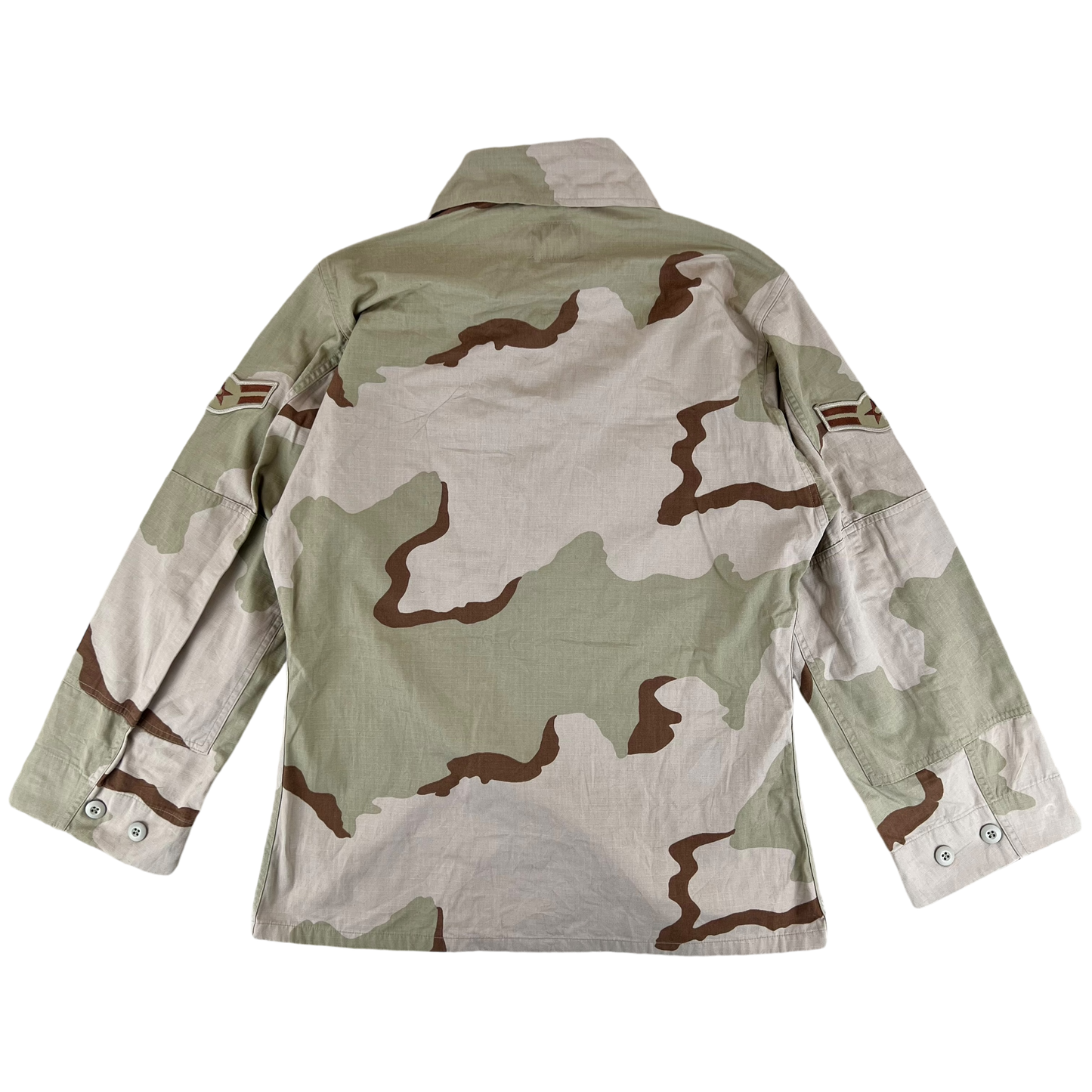 US Air Force Tri-Colour Desert "Coffee Stain" Camo Combat Jacket Ripstop w/ Patches - Medium