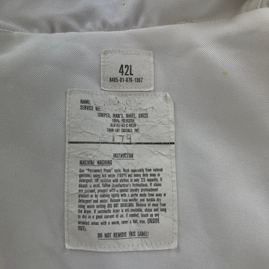 US Navy Vintage Sailor's White Crackerjack Jumper Top - Large 42L