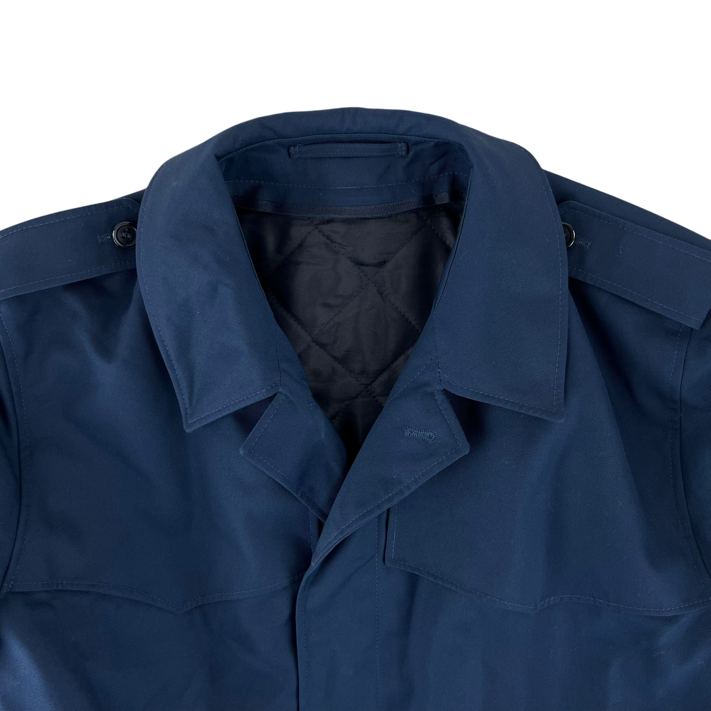 Dutch Navy Blue Mac Trench Coat w/ Thermal Liner - Large