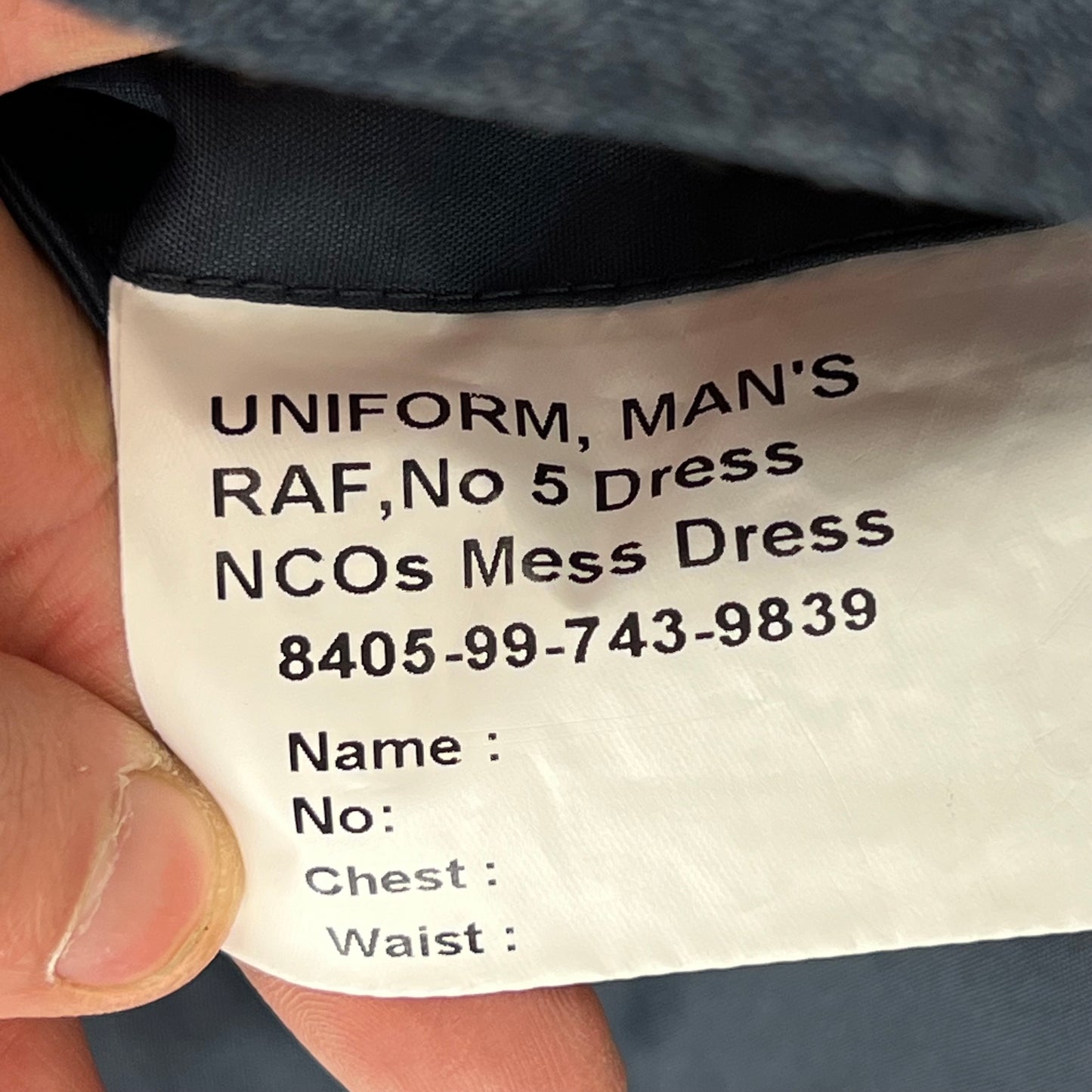 British RAF No. 5 NCO Mess Dress Jacket - X Large 116XL