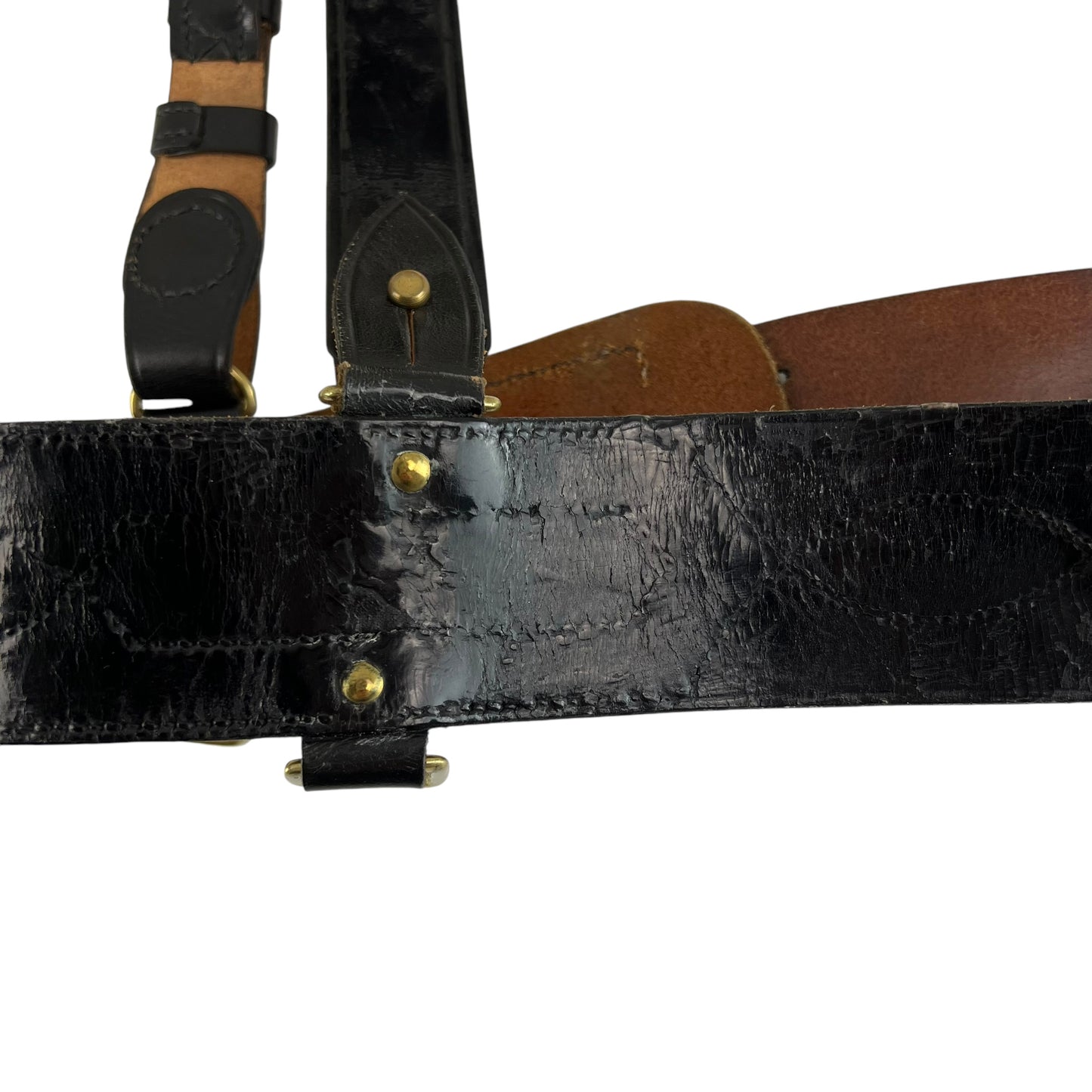 British Army Black Sam Browne's Leather Belt