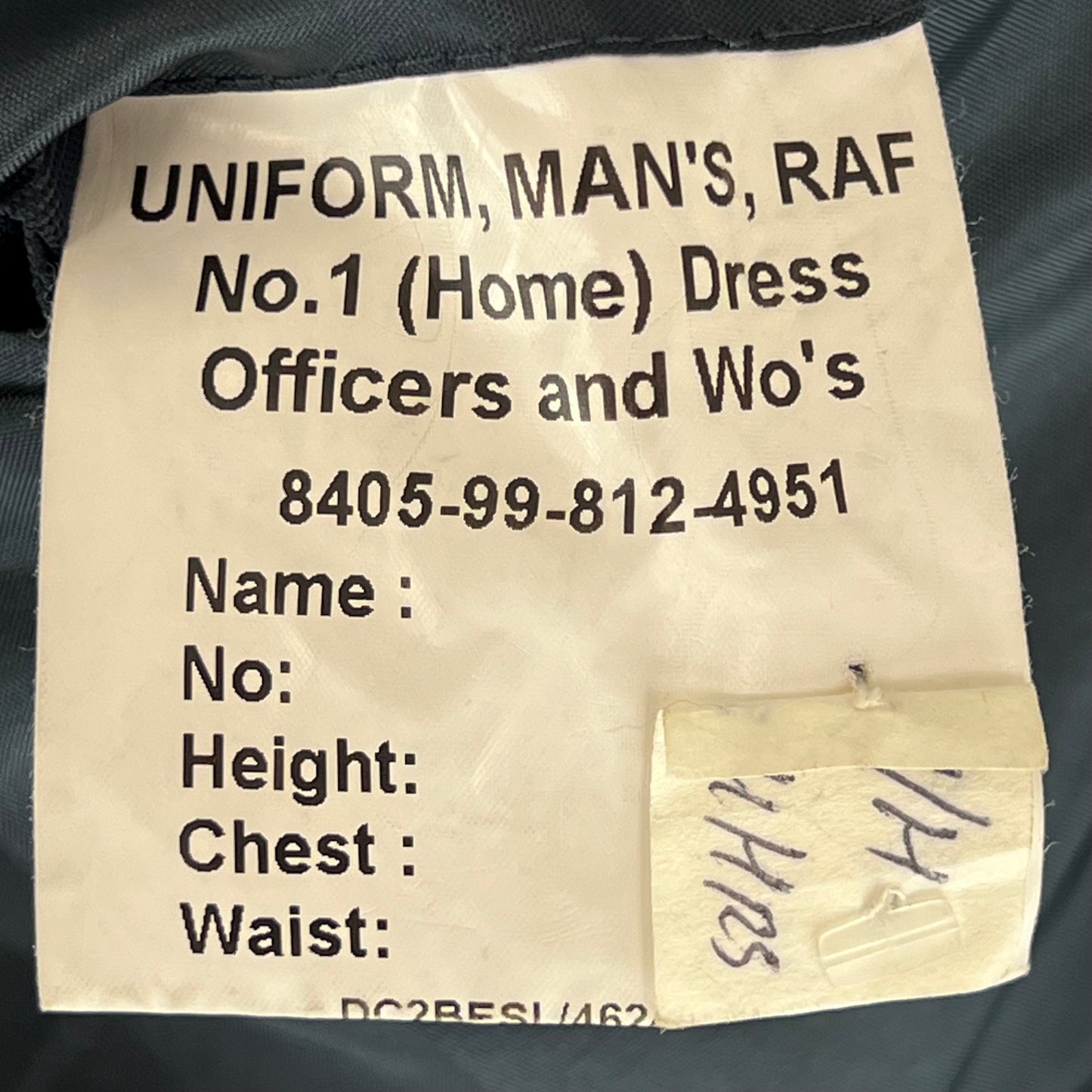 British Royal Air Force No. 1 "Home" Dress Officers & WO's Jacket w Belt - Large