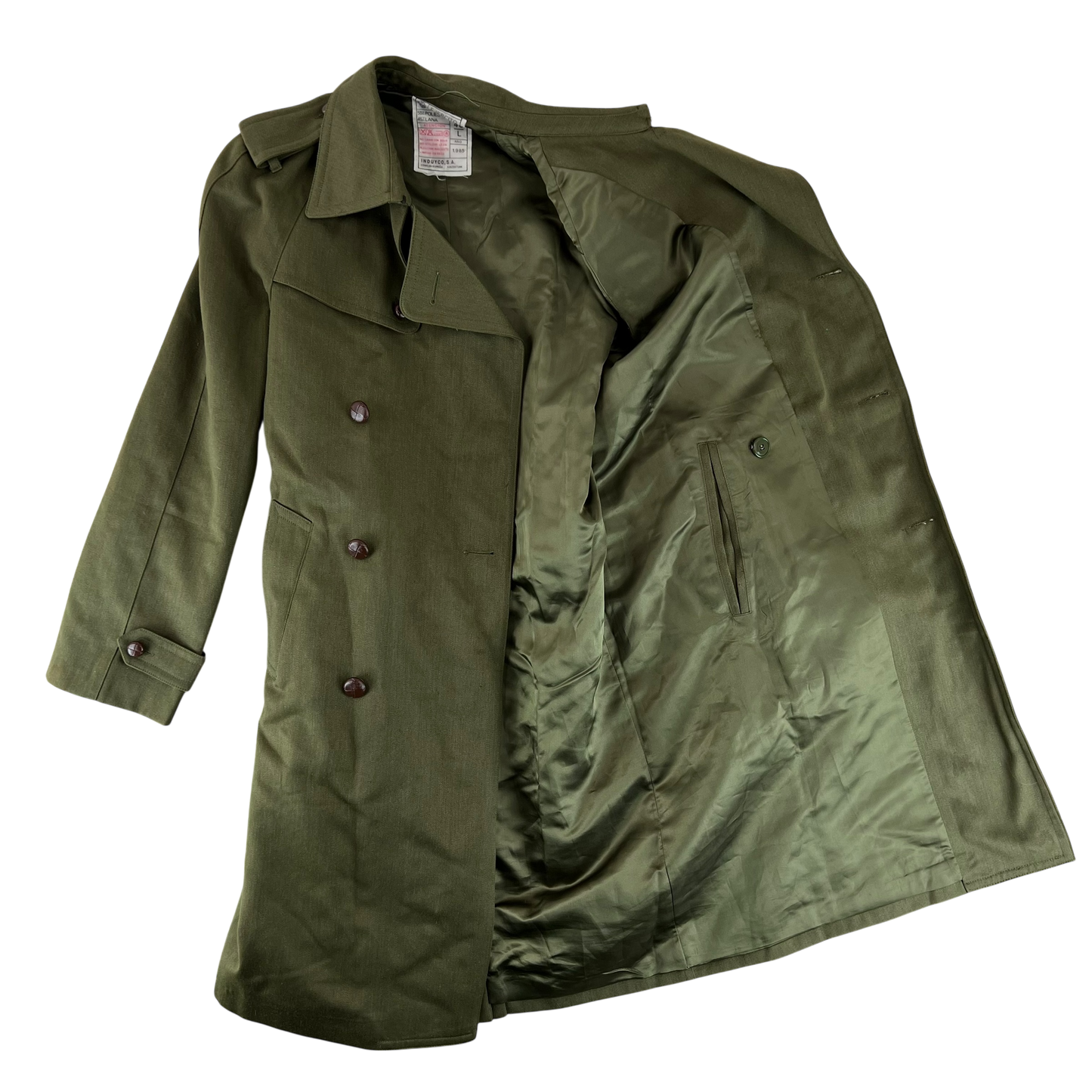 Spanish Army 80s Green Trenchcoat -