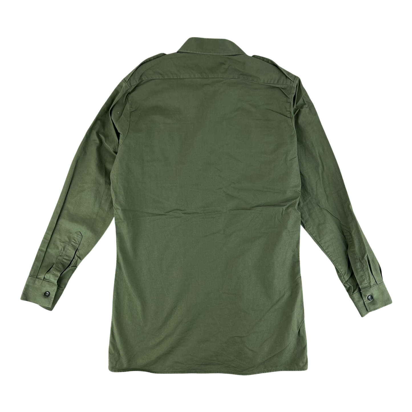 British Army Mens Olive Green Cotton Shirt Long Sleeve - Medium C38/40