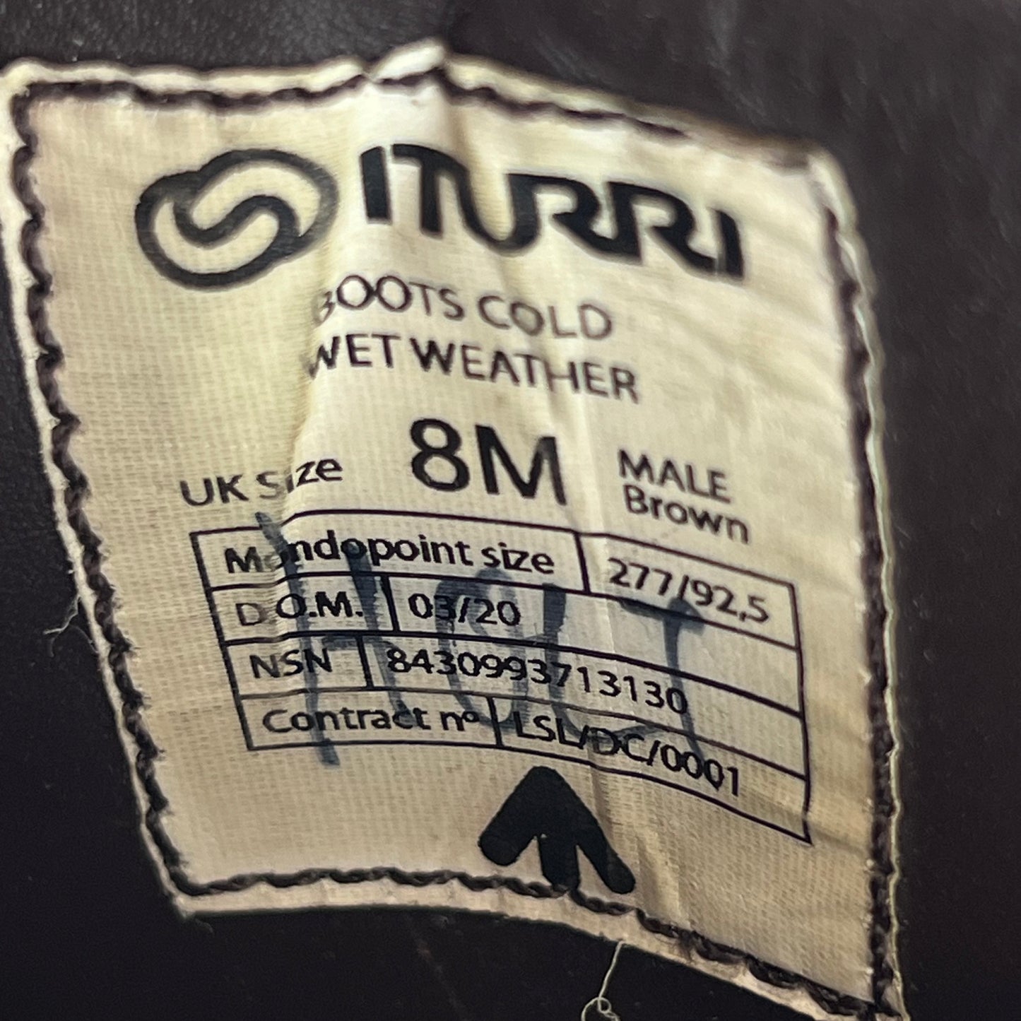 British Army Iturri Brown Cold Wet Weather Combat Boots - Size 8M