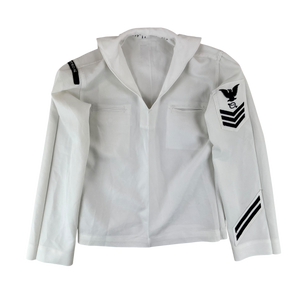 US Navy Vintage Sailor's White Crackerjack Jumper Top - Medium 38L