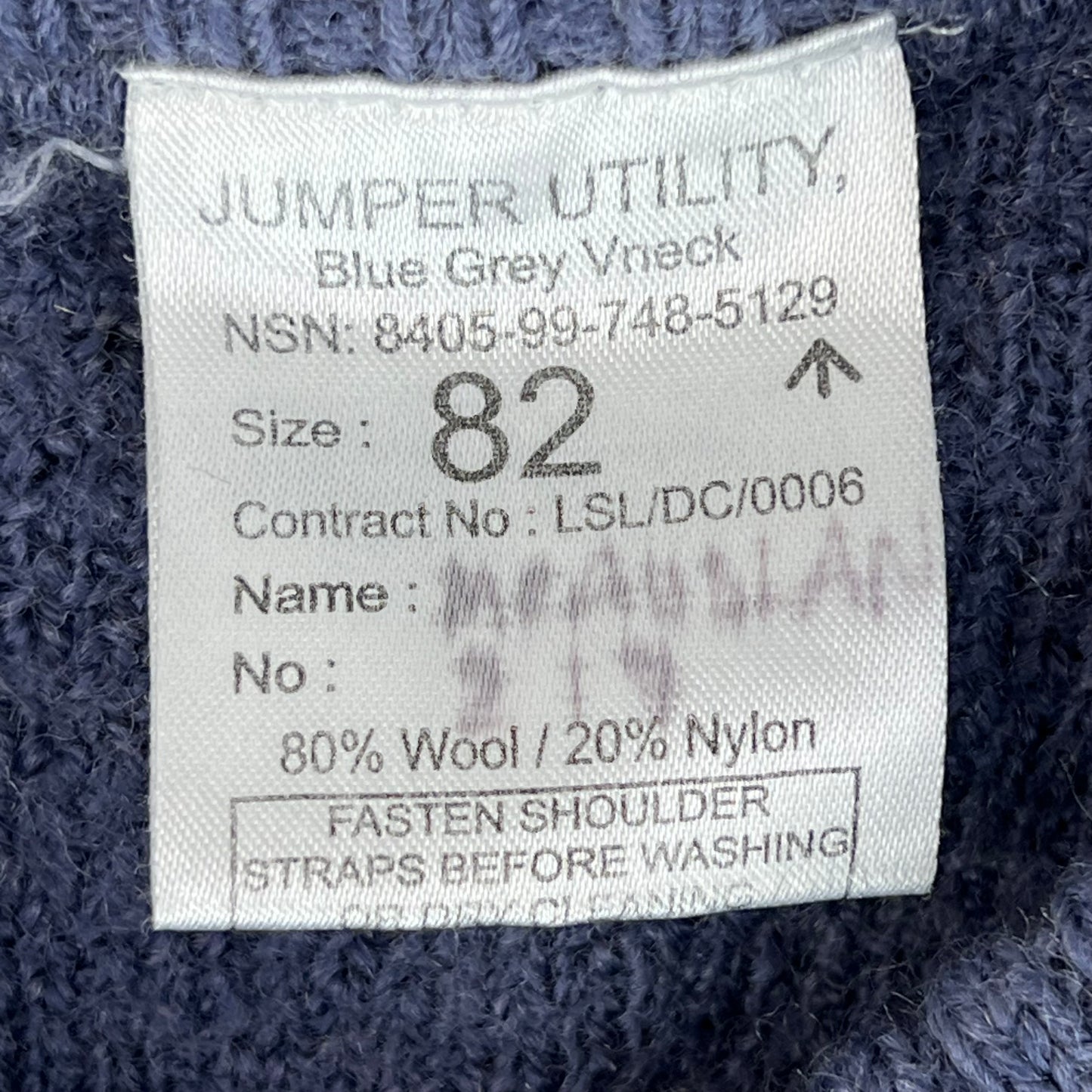 British RAF Wool V Neck Pullover Jersey Jumper - Small 82cm