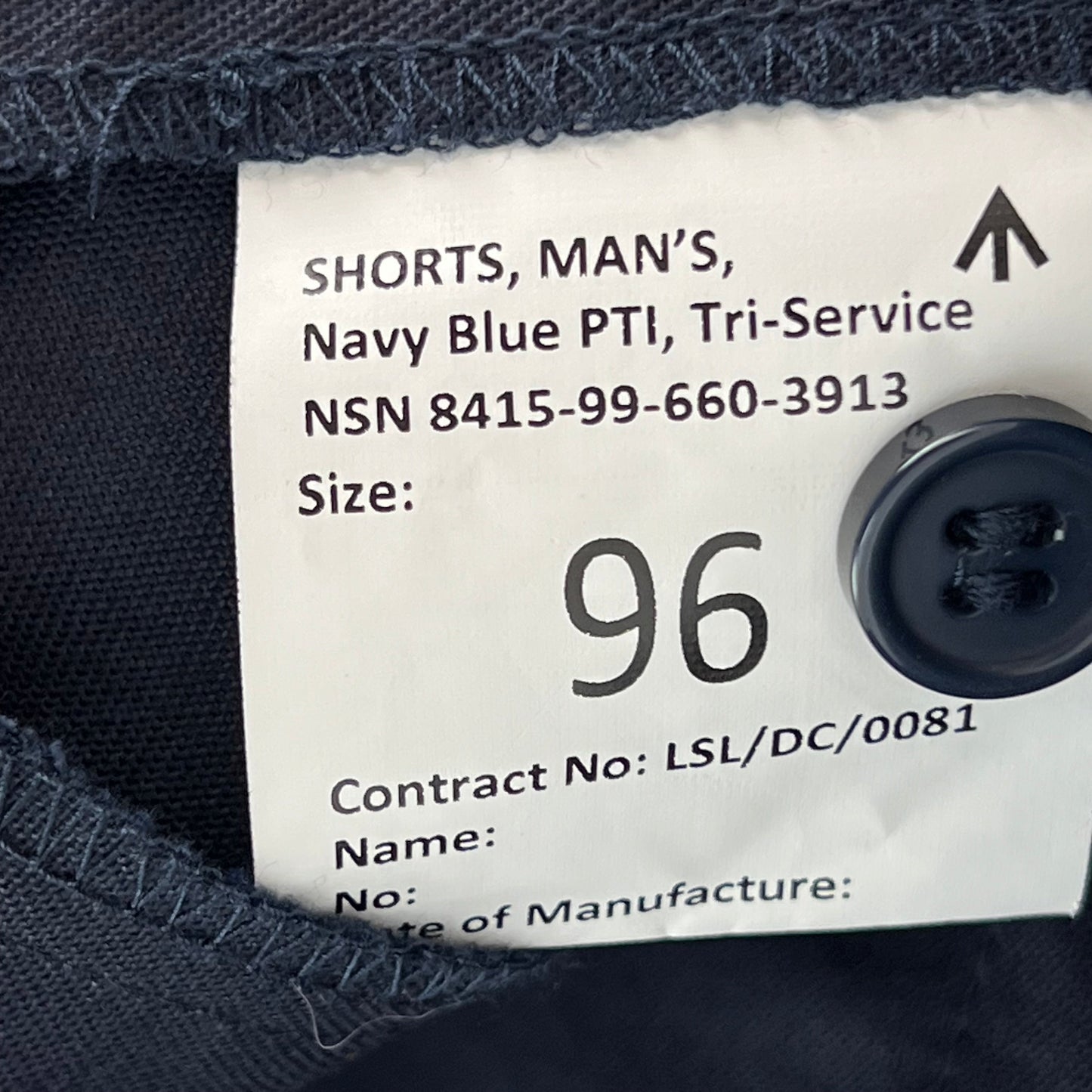 British Army / Tri-Services Navy Blue PTI Shorts - W37