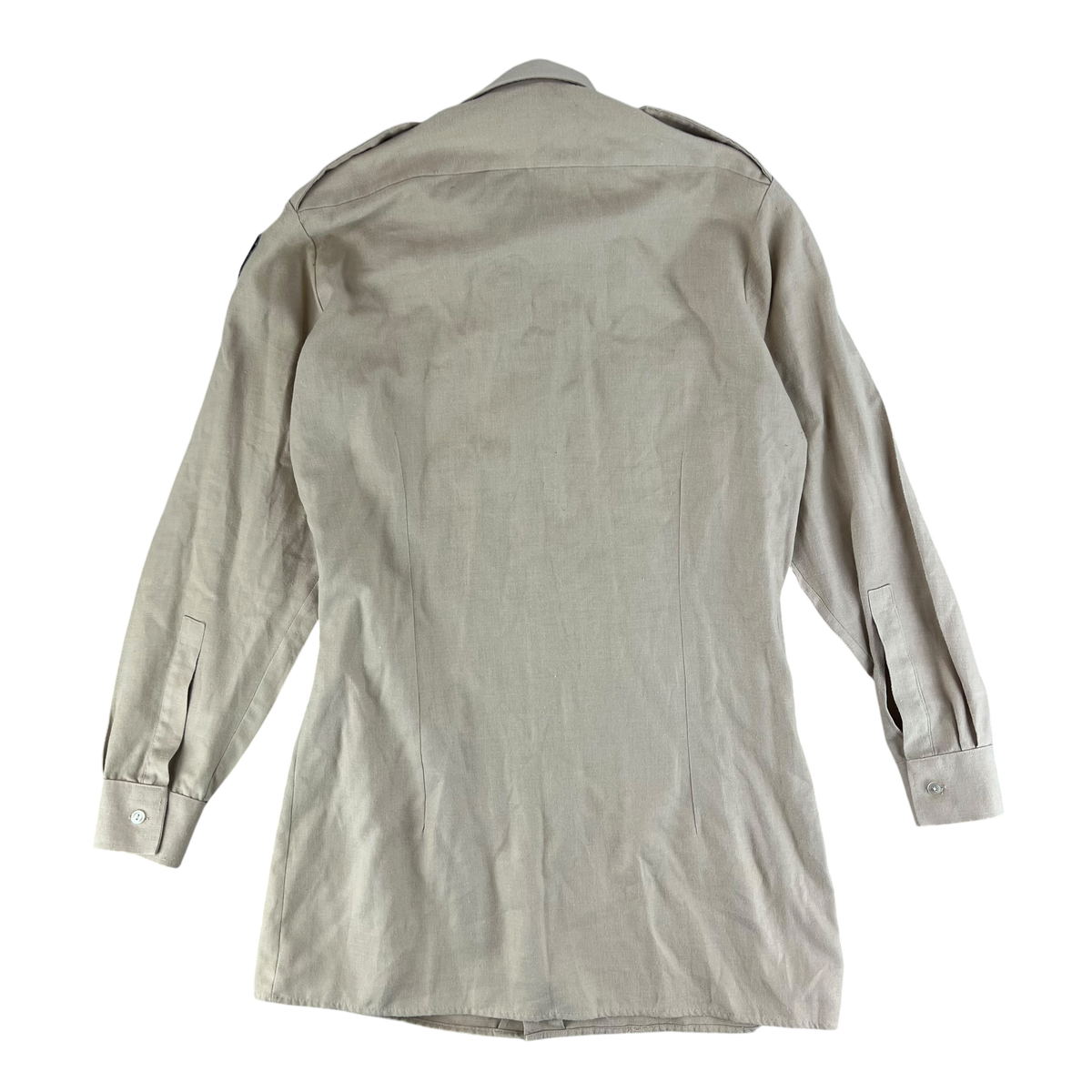 British Army Mens Fawn Cotton Shirt Long Sleeve - Small C37