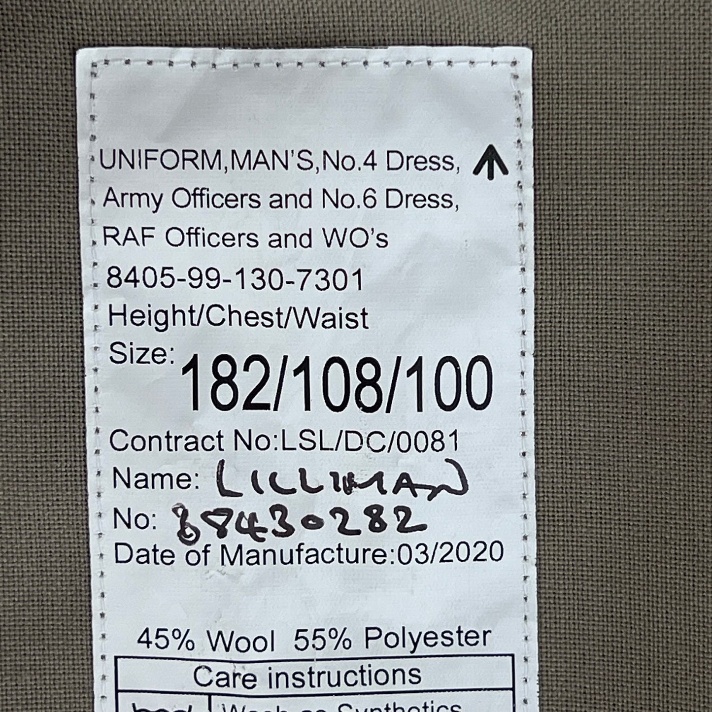 British RAF No. 6 Tropical Dress Jacket w/ Belt - Large 182/108