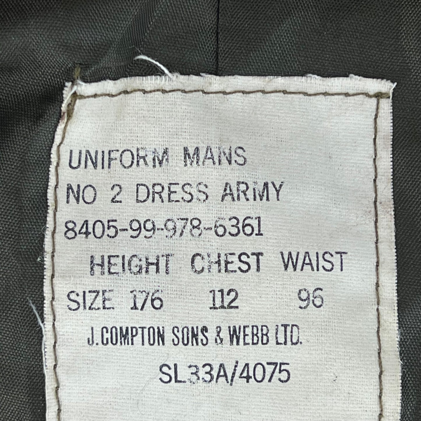 British Army Old Pattern No. 2 Khaki Green Dress Jacket - Parachute Regiment - Large 176/112
