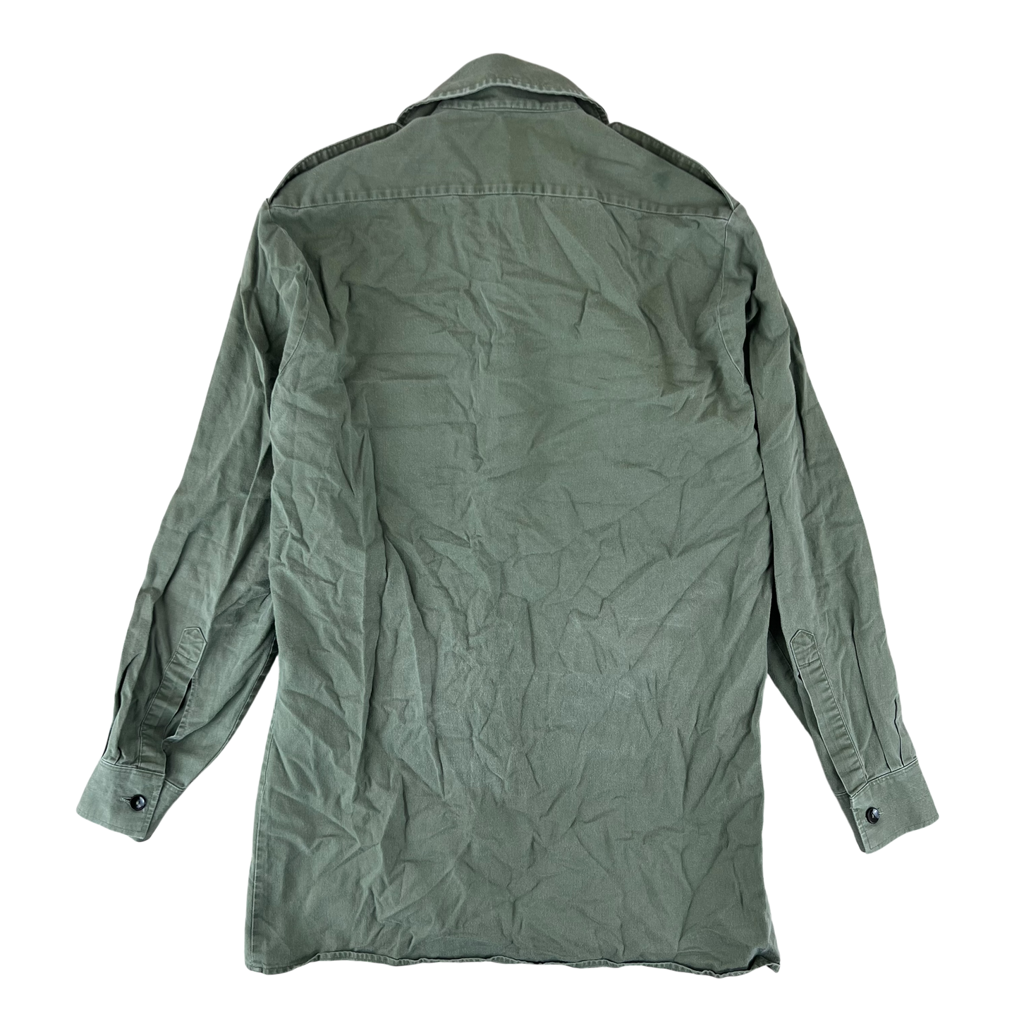 British Army Mens Olive Green Cotton Shirt Long Sleeve - Small 37cm
