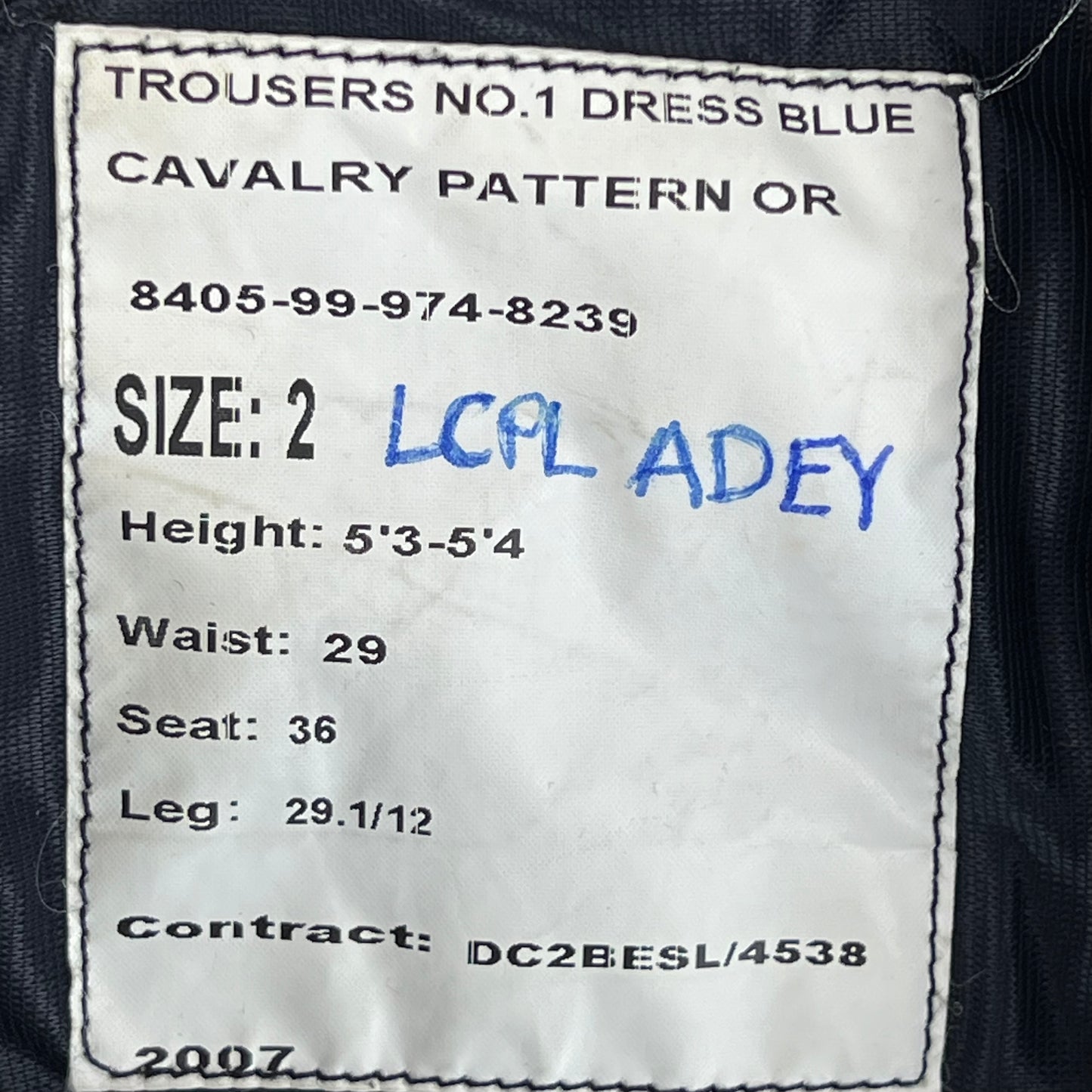 British Army Footguards No 1 Blues Dress Cavalry Trousers - W29 L29