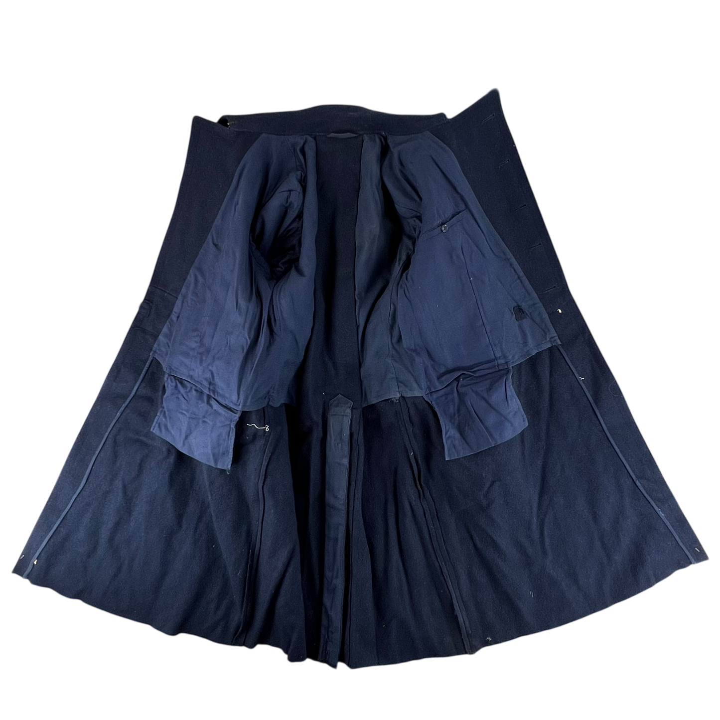 Romanian People's Navy 70s Blue Wool Greatcoat - Medium