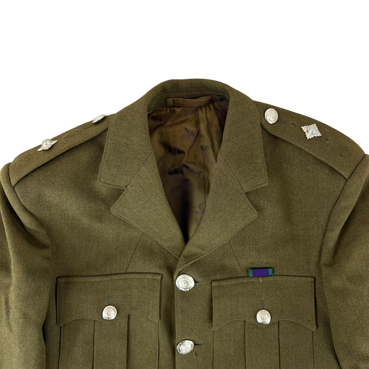 British Army 60s Moss Bros. No. 2 Olive Green Dress Jacket - RLC - Medium