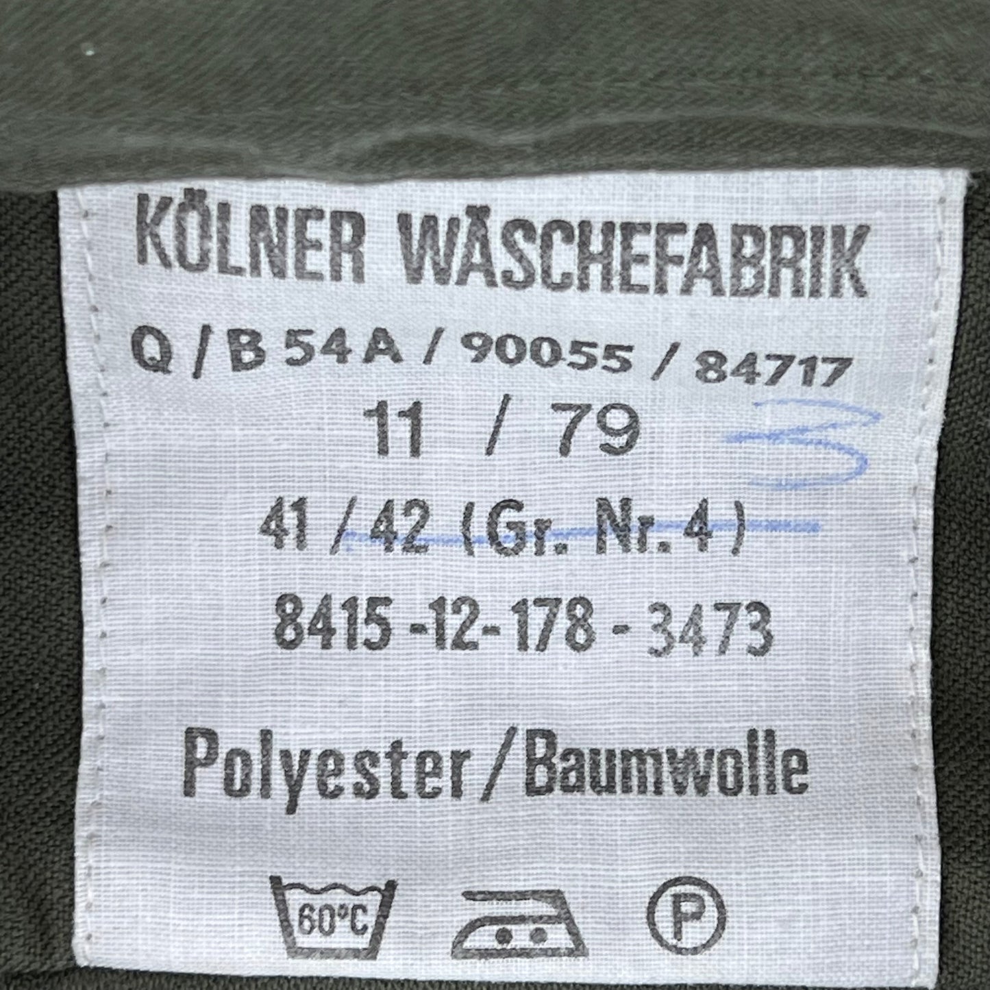 German Army Olive Green Long Sleeve Field Shirt - Large GrNr4